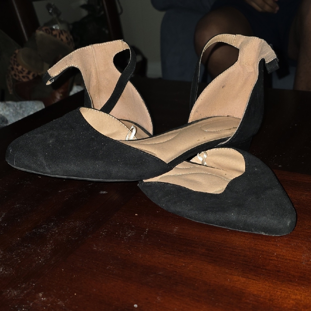 Lane Bryant Black Suede Heels